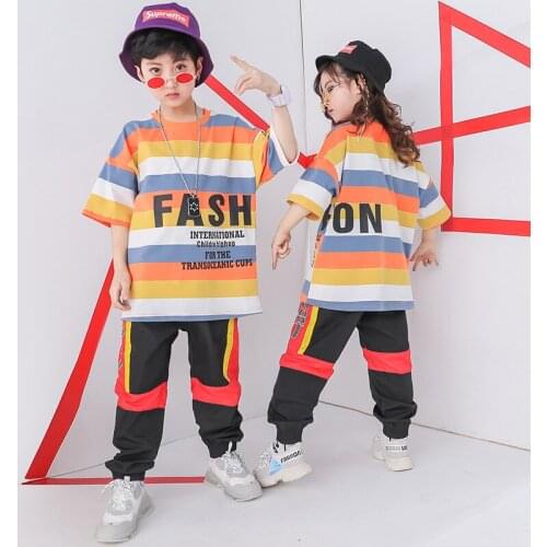 Kids Hip Hop Ballroom Dancing Costumes for Girls Boys Jazz Dance Clothes Party Stage Wear Streetwear Costume Shirt Pants Outfits
