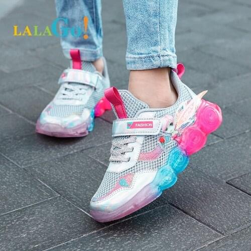 2021 Spring Rainbow Kids Sport Shoes For Girls Sneakers Students Breathable Mesh Children Shoes Girls Sneakers Light Shoes