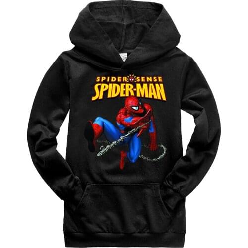 Disney New Streetwear Children Casual Sweatshirts Spiderman Printed Cartoon Anime Boy Girl Kids Hoodies Pullover Jacket