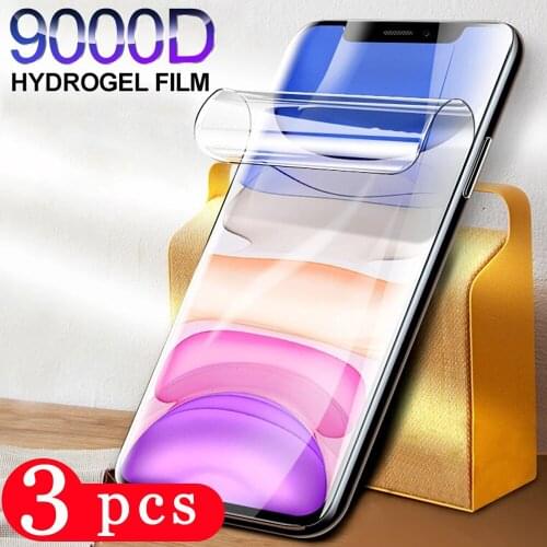 3Pcs full cover for iPhone 12 mini 11 pro XS Max 8 7 X XR 6 6S plus SE 2020 hydrogel film protective film phone screen protector