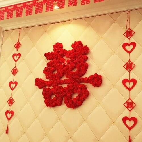 Hot saling PE Foam flower Double Happiness Wedding Decoration Supplies garland Marriage Room Layout Double Happiness flower