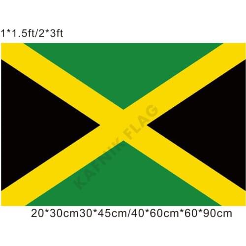 KAFNIK,free shipping 20*30cm/30*45cm/40*60cm/60*90cm small flags Jamaica Flag Banners for Countries World Event Decorative Flags