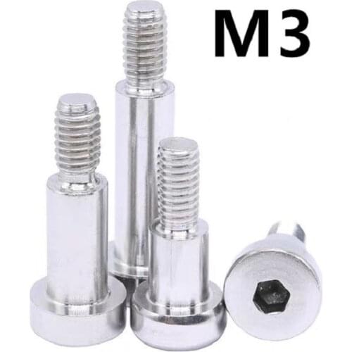 5PCS M3x3/4/5/6/8/10/12/16/20/25/30mm GB5281 304 Stainless Steel Hexagon Socket Plug Shoulder Screw Contour Shoulder Bolt
