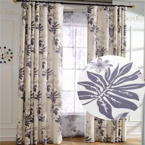 Big Leaf Printed Kitchen Curtains with Cotton Polyester Fabric Jinya Home Decor Living Room Bedroom Farmhouse Hotel Window Panel