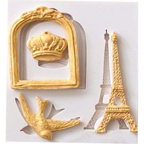 Fashion frame tower Swallow baking fondant mould silicone mold for cake decorating tools FT0669
