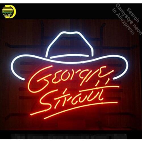 George Strait Neon Sign neon bulb Sign Real Glass Tube neon lights vintage Lamp Recreation Beer Room Iconic Sign Advertise Neon