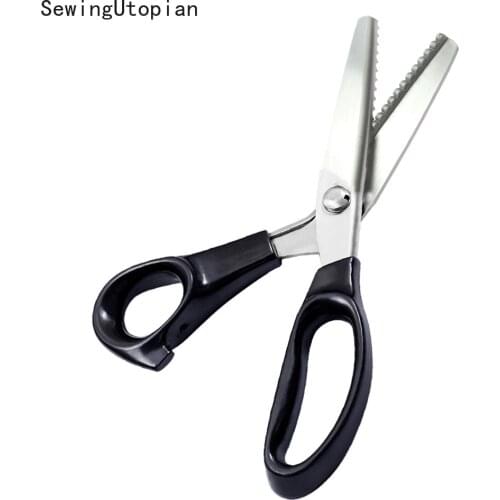 3/5/7/18mm Steel Blade Tailor Cutting Scissor PVC Handle Sewing Slice 23.5 CM Zigzag Dress Handmade Fabric Slice Scissors