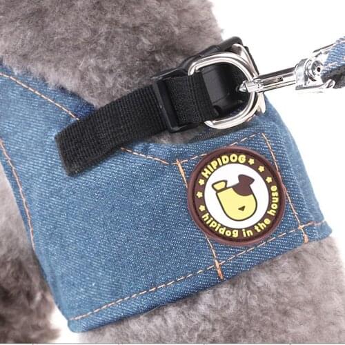 Pet Dog Collar Strong Denim Nylon Cord Simple Durable Chest Strap Lead Leash Two-Piece Suit Prosessional Training Leashes Chest