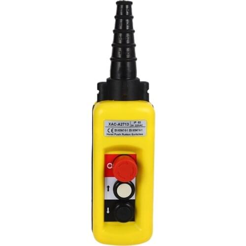 Hot XAC-A2713 Crane Lift Switch Lift Button Switch Emergency Stop Switch, 2 Button Single Speed with Emergency Stop