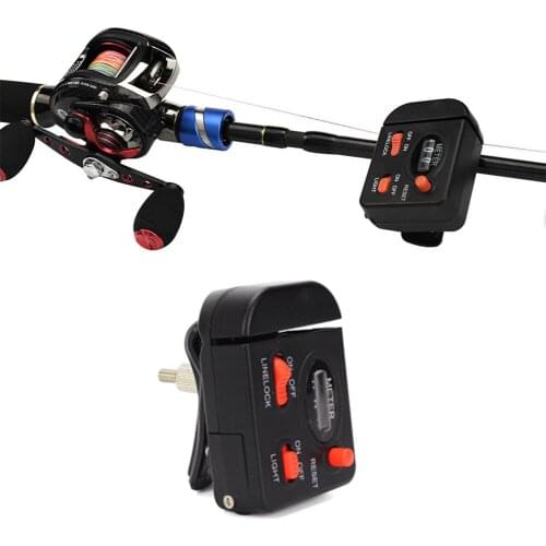 Fishing Line Counter Clip On Rod Meter Gauge Mechanical Manual Counting Outdoor Tackle Length Gauge Counter Tackle Fishing Tool