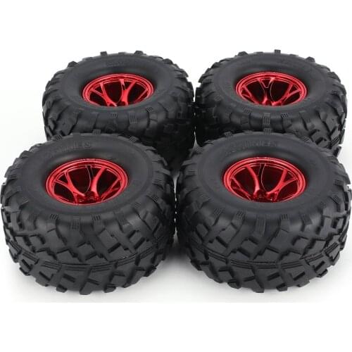 AUSTAR 4*Wheel 1:10 AX-3003/ 4 Tire for RC BigFeet AX-3002 RimRubber Tyre Plastic Hub BEADLOCK for Bigfoot Monster Truck HSP HPI