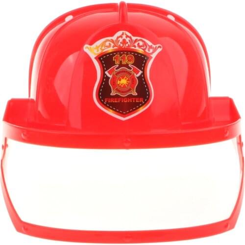 Kid Pretend Play Fireman Safety Helmet Firefighter Hat Costume Party Role Playing Toy