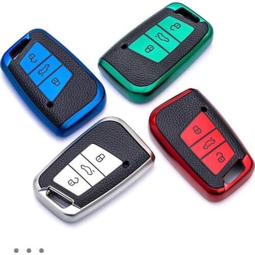 TPU Leather Car Key Cover For VW Volkswagen Magotan Passat B8 Skoda Superb Kodiaq A7 Smart Keychain Remote Fob Protector Case