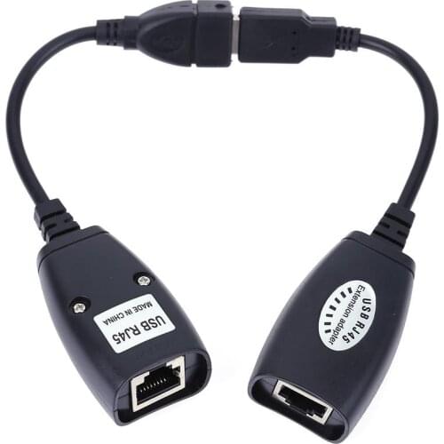 USB 2.0 Extension Extender Adapter male & Female Up To 150ft Using CAT5/CAT5E/6 RJ45 Lan Network Ethernet Repeater Cable