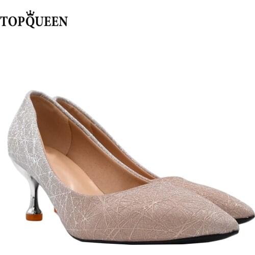 TOPQUEEN-A58 One Piece Clearance Wedding dress shoes Gradient wedding shoes bridal stiletto heels wedding shoes women low heel