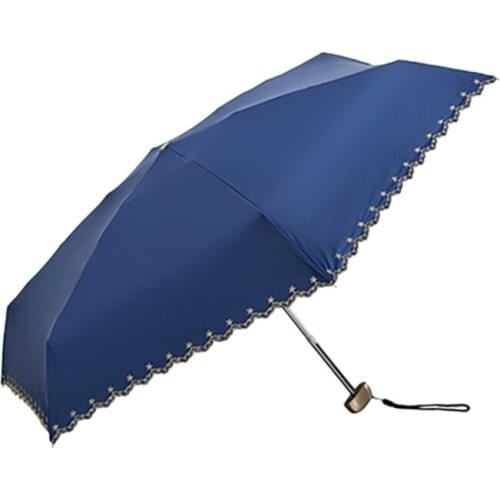 UV Sun Umbrella Pocket Mini Umbrella Women Embroidered Umbrella Sun Protection and Ultraviolet Protection Parasol