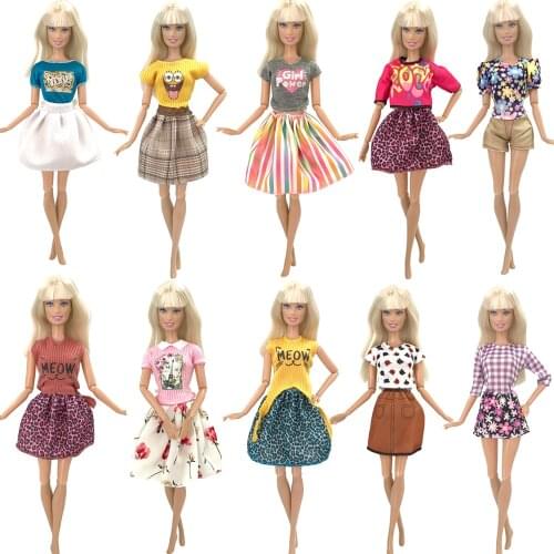 NK 1xHot Sale Doll Clothes Mix Fashion Dress Daily Wear Skirt Party Gown For Barbie Doll Accessories Toys DIY Gift 03G JJ