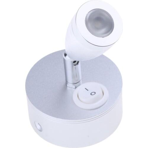 1 Pcs 12v-Eye Protection Reading Light Adjustable Joint LED Reading Lights Silver For RV Camper Truck Car Marine Boat Yacht Etc