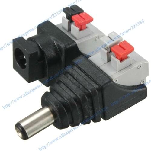 10pair DC Power Male Female 5.5X 2.1mm Connector Adapter Plug Cable Pressed connected for LED Strips 12V