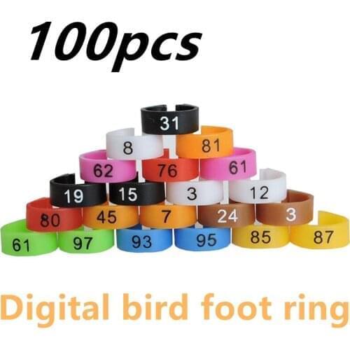 100pcs Pigeon Leg With Poultry Pigeon Bird Parrot Clamp Ring With Foot Ring Bird Marking Ring Pet Bird Supplies Bird Accessories