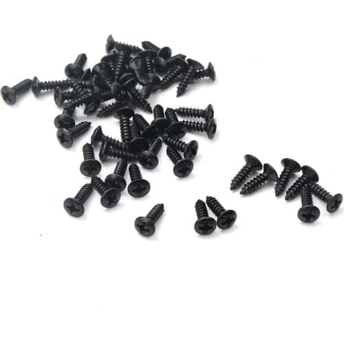 100x Iron Guitars Anti-scratch Plate Screws Black 3x12mm Musical Instrument Accessory