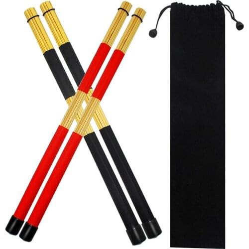 2 Pairs Drum Sticks Brushes Rute Jazz Drumsticks Practical Drumsticks for Skilled Drummers to Create New Sound of Drum