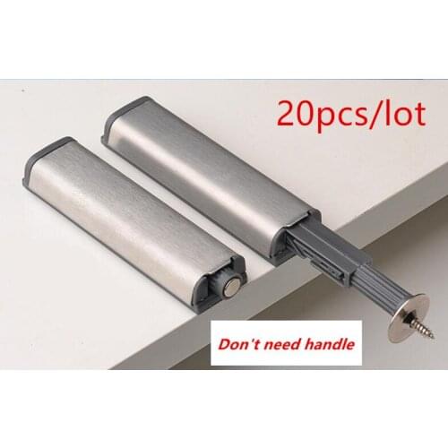 20pcs/lot Door Stopper Cabinet Catches Stainless Steel Push to Open Touch Damper Buffers Soft Quiet Closer Furniture Hardware