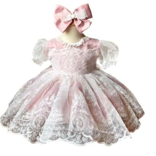 2020Spanish Princess Jacquard Gauze Dress Fluffy Princess Dress Purple Pink Toddler Girl Dresses Kids Dress for Girls Quality