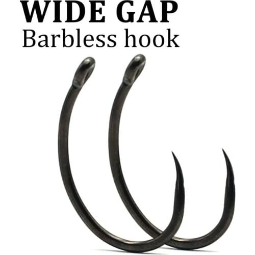 30PCS PTFE Coated Carp Fishing Hook High Carbon Steel Wide Gap Hook Method Feeder Carp Fishing Rig Hook For Carp Accessories
