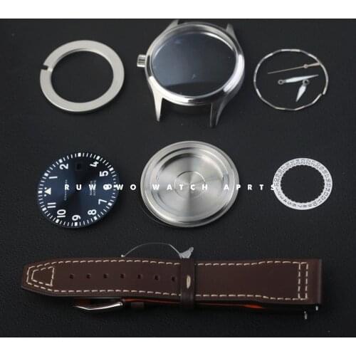 40mm case kit mark 18 pilot style blue dial stainsteel sapphire fit eta 2824 movement
