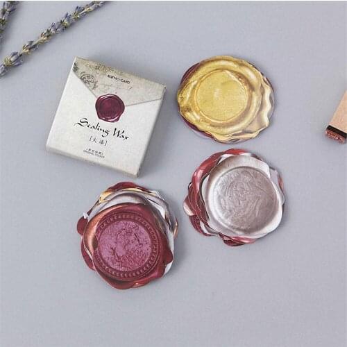 45pcs/box Vintage Wax Seal Stamps Paper Sticker Retro Sealing Wax Scrapbooking Sticker DIY Diary Letters Envelopes Art Decor