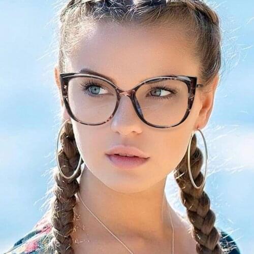 80071 TR90 Anti-blue Light Ladies Cat Eye Glasses Frame Spring Legs Men Women Optical Fashion Computer Eyeglasses