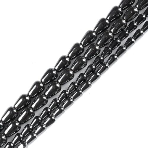 AAA Nature stone Water drop Black Hematite beads Cone shape bead 8mm 12mm New Stones for DIY Jewelry bracelet Making Accessories