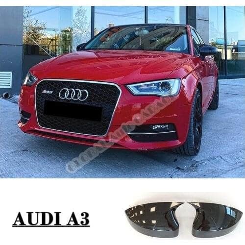For Audi A3 8V 8P Bat Mirror Cover 2008-2021 Glossy Piano Black 2 Pieces Wing Car Styling Auto Accessory Universal Spoiler