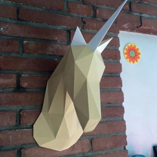 DIY Home Decoration Cute Unicorn Gundam Paper Model Puzzle Toy Animal for Restaurants Waterproof Educational Folding Model