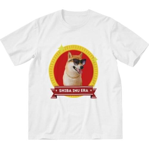 Shiba Inu Era Token Crypto T Shirts Men Short Sleeve Cotton T-shirt Dogecoin Cryptocurrency Tees Top Graphic Tshirt Gift Idea