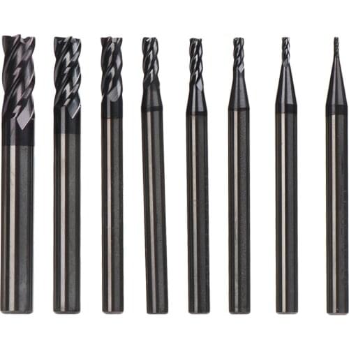 Hot Endmill Cutting 4 Flute HRC50 Mill Alloy Carbide Tungsten Steel Milling Cutter End Mill Metal Cutter 1/1.5/2/2.5/3/4/5/6mm