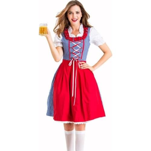Halloween Adult Womens German Beer Clothing Oktoberfest Clothing Bavarian Traditional Clothing Bar Uniform