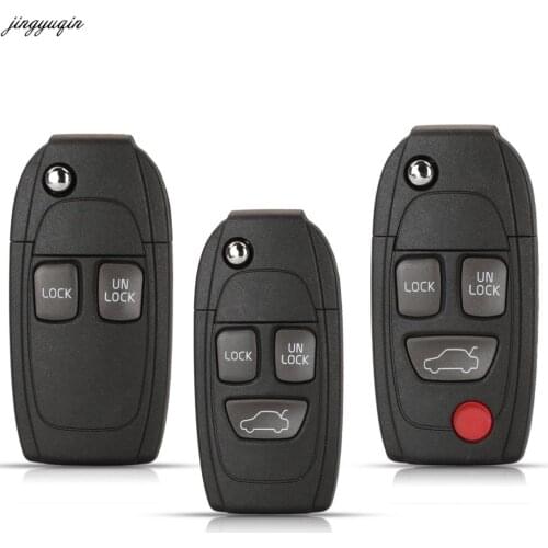 Jingyuqin 10pcs Remote Modified Car Key Case Shell For Volvo C30 C70 D30 S40 S60 S80 V50 V90 XC60 XC70 XC90 2/3/4 Buttons NE66
