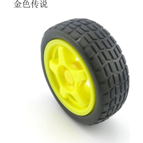 JMT 65 * 26mm Flat Diameter 5.3 Wheel Rubber Tire DIY Trolley Accessory Robot Model Car Spare Parts F19183