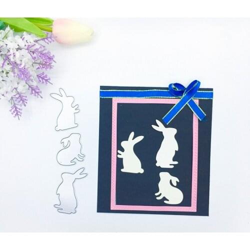 Julyarts 3PCS Animal 2019 New Rabbit Metal Cutting Dies For Diy Stamp Scrapbooking Metal Cutting Die Stencils Card Crafts Dies