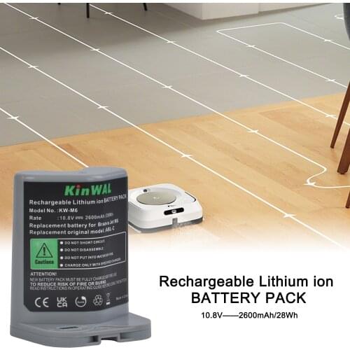 10.8V 2600mAh Rechargeable Li-ion Battery for iRobot Braava Jet M6 (6110) Ultimate Robot Mop