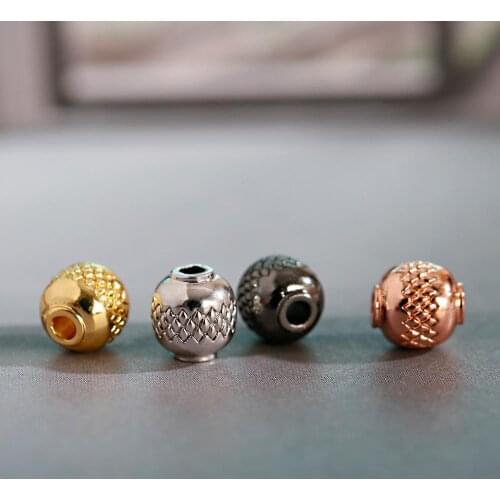 Lantern Shape Copper Beads 6 Pieces/Lot Golden Color Silver Color Used To Make DIY Jewelry Beaded Bracelets 2020 Handmade Gifts