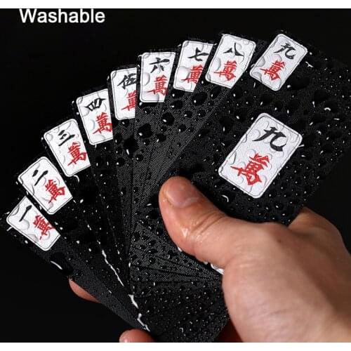 Washable Mini Mahjong Black White Travel Mahjong Playing Card Sparrow Funny Board Game Play With Family/Party BSTFAMLY P01