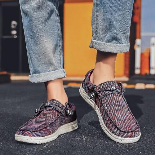 2021 New Shoes Men Loafers Light Breathable Summer Comfortable Non Leather Casual Shoes Men Large Size Walking Shoes 40-46