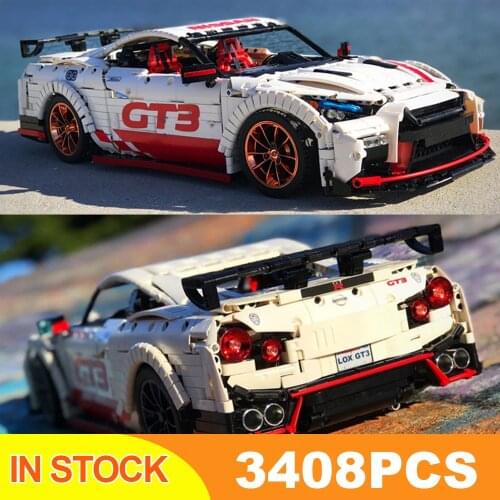 Mould King DHL 23010 3408pcs Moc High-tech The Nismo Nissan GTR GT3 Speed Racing Sport Car Set Building Blocks Bricks Model Toys