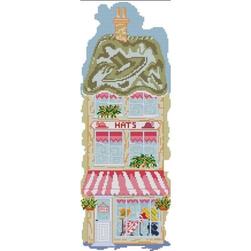 Cross stitch Handmade 14CT Counted Canvas DIY,Cross-stitch kits,Embroidery -Hat Shop 25-49