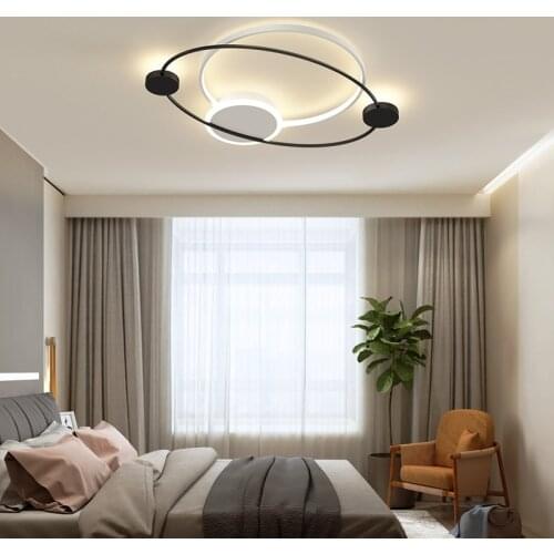 New Design Led Ceiling Light for Childrens Room Modern Black and White Planet Hanging Lamp Nursery Kids Bedroom Foyer Fixtures