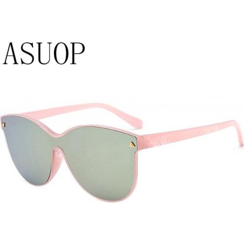 ASUOP new fashion ladies sunglasses classic retro brand design mens glasses UV400 oval transparent crystal driving goggles