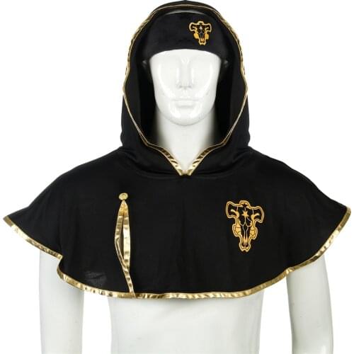 Anime Black Clover Cloak with Head Band Asta Cape Five Leaf Clover Halloween Cosplay Costume Noelle Finral Cloak with Hair Band